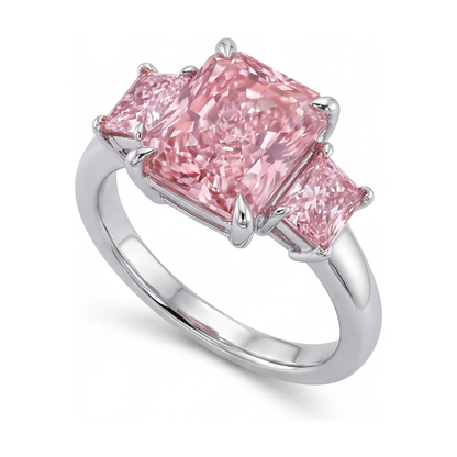 Pink Diamond Anniversary Ring 4.9 Carat Radiant
