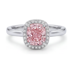 Pink Diamond Engagement Ring 1.21 Carat Cushion