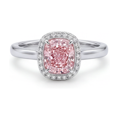 Pink Diamond Engagement Ring 1.21 Carat Cushion