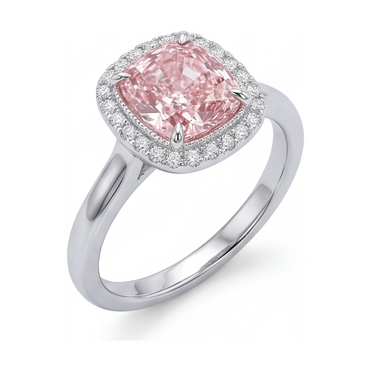 Pink Diamond Engagement Ring 1.21 Carat Cushion