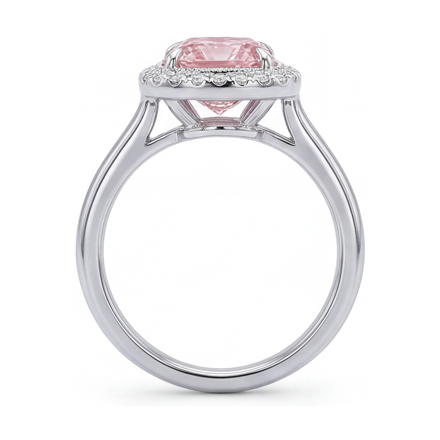 Pink Diamond Engagement Ring 1.21 Carat Cushion