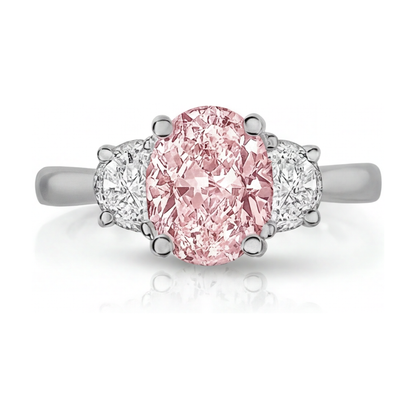 Pink Diamond Engagement Ring 2.7 Carat Oval