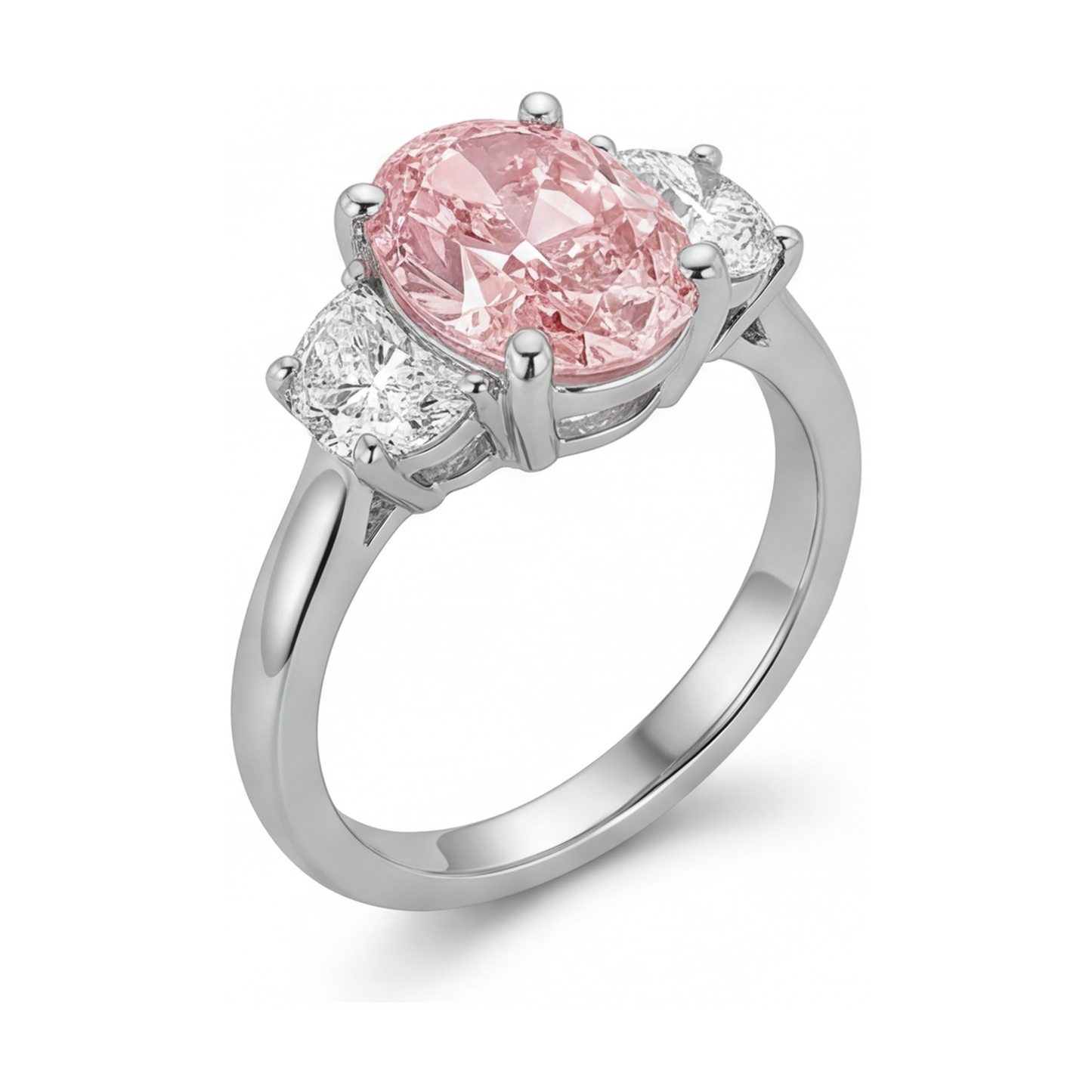 Pink Diamond Engagement Ring 2.7 Carat Oval