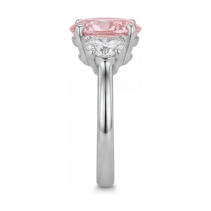Pink Diamond Engagement Ring 2.7 Carat Oval