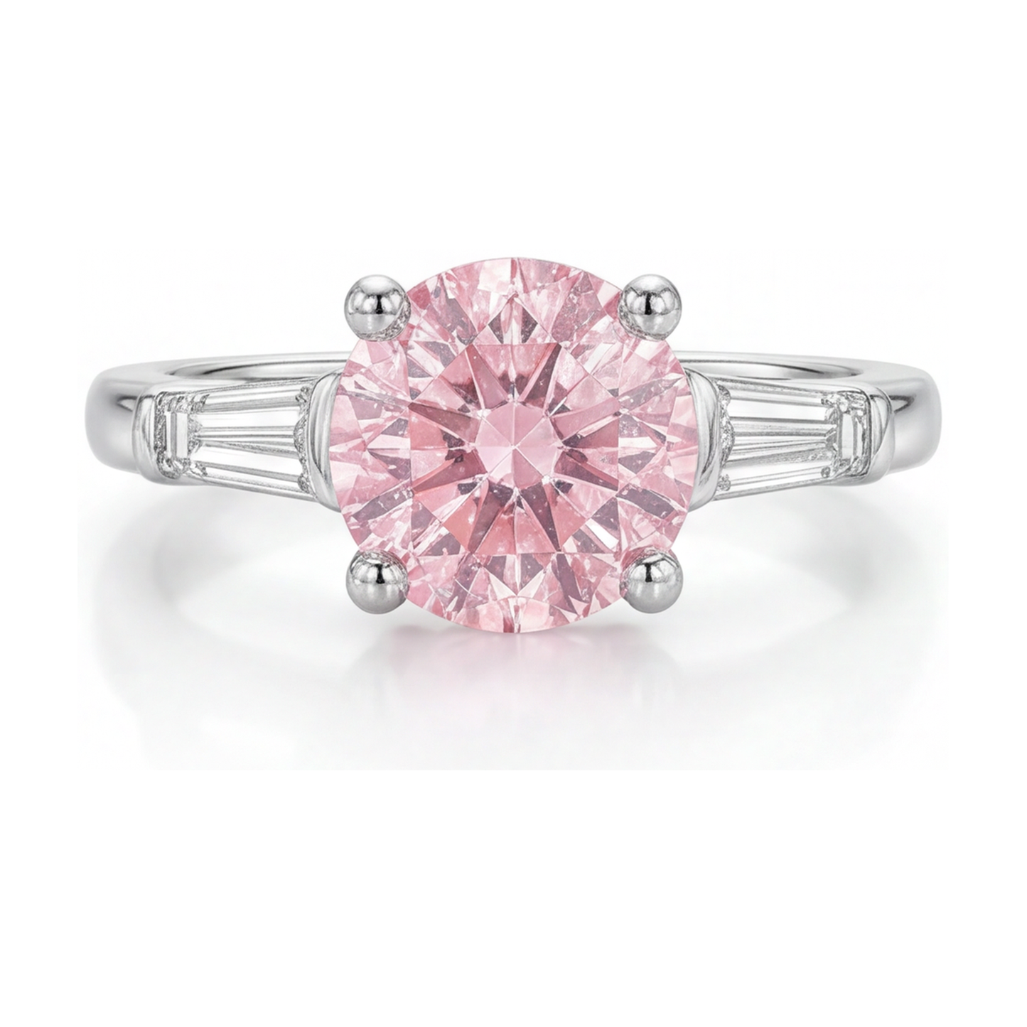 Pink Diamond Engagement Ring 3.1 Carat Round