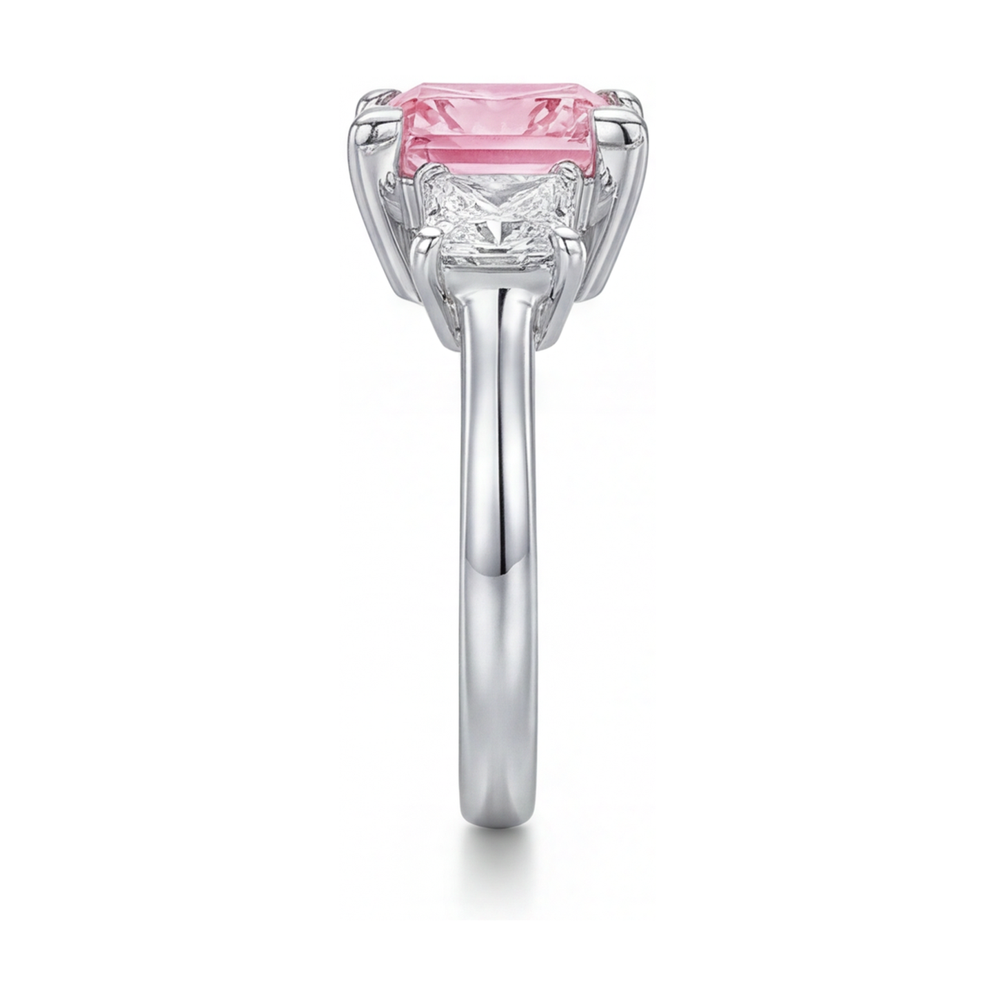 Pink Diamond Engagement Ring 3.9 Carat Princess