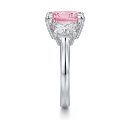 Pink Diamond Engagement Ring 3.9 Carat Princess