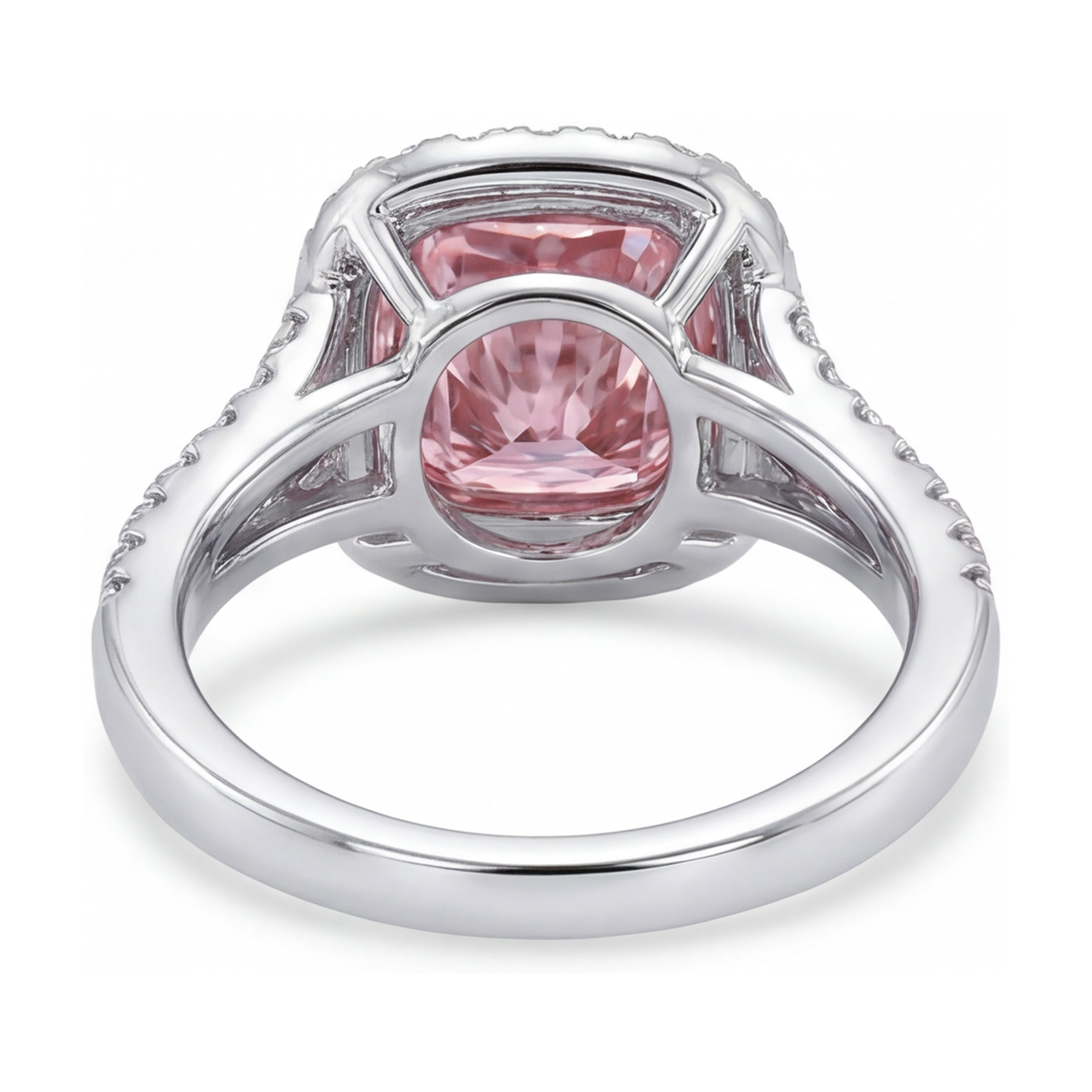 Pink Diamond Engagement Ring 4.1 Carat Cushion
