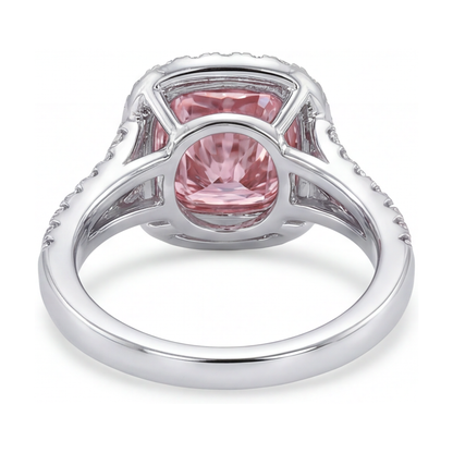 Pink Diamond Engagement Ring 4.1 Carat Cushion