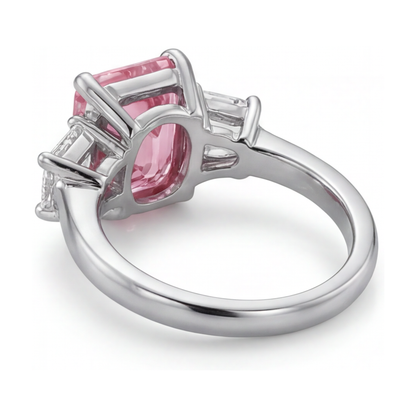 Pink Diamond Engagement Ring 4 Carat Emerald
