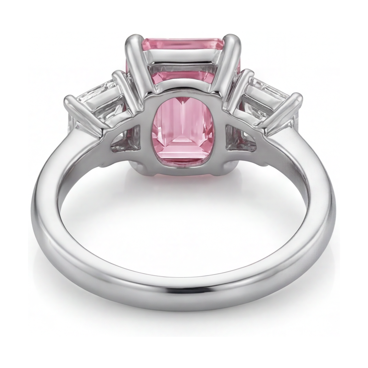 Pink Diamond Engagement Ring 4 Carat Emerald