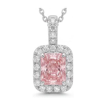 Pink Diamond Necklace 1.22 Carat Radiant