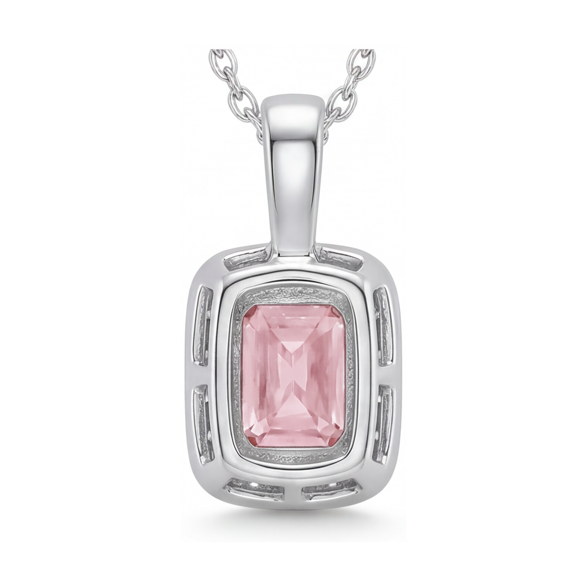 Pink Diamond Necklace 1.22 Carat Radiant