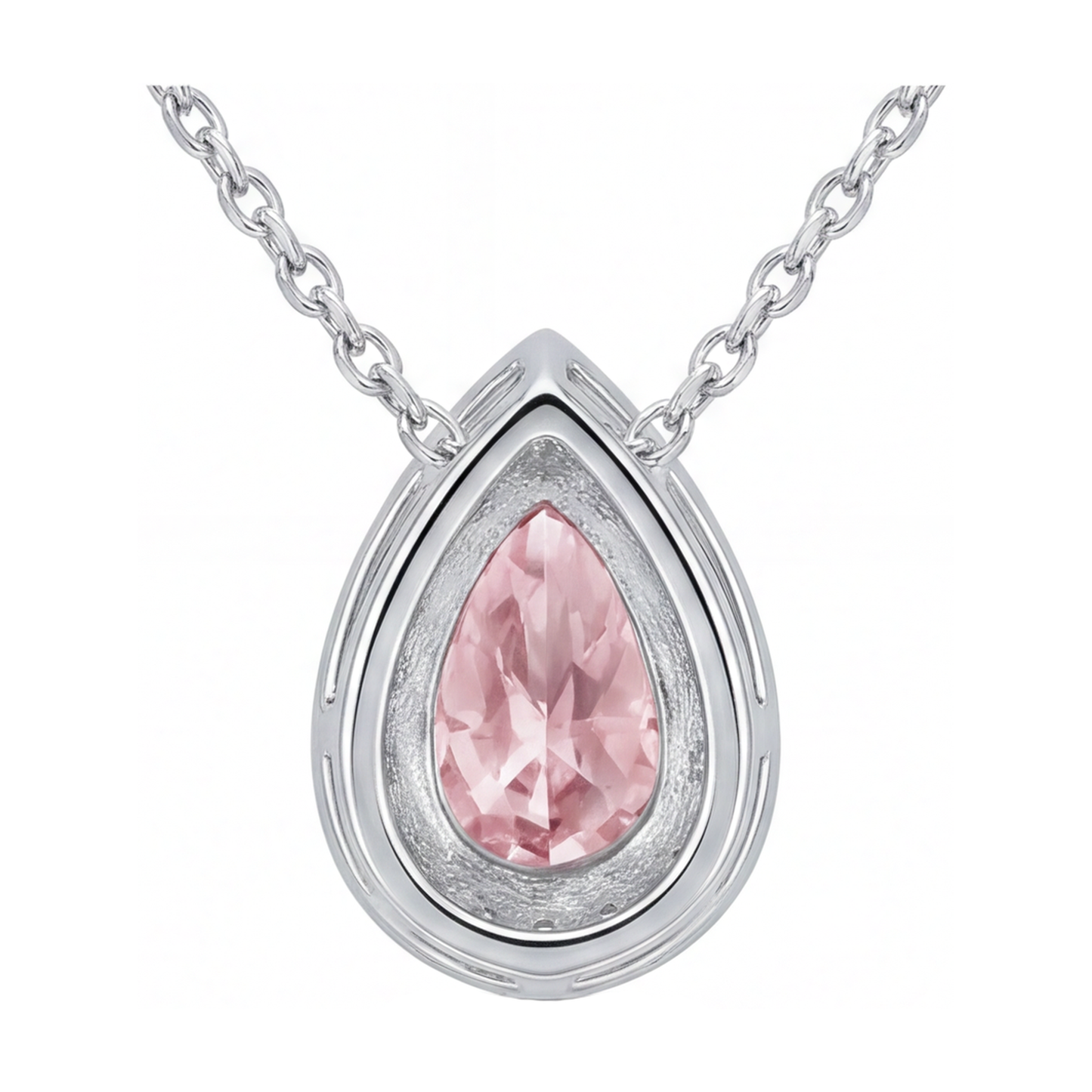 Pink Diamond Necklace 1.9 Carat Pear