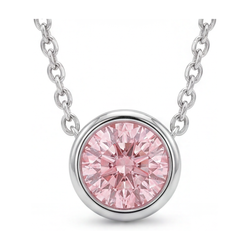 Pink Diamond Necklace 2.5 Carat Round