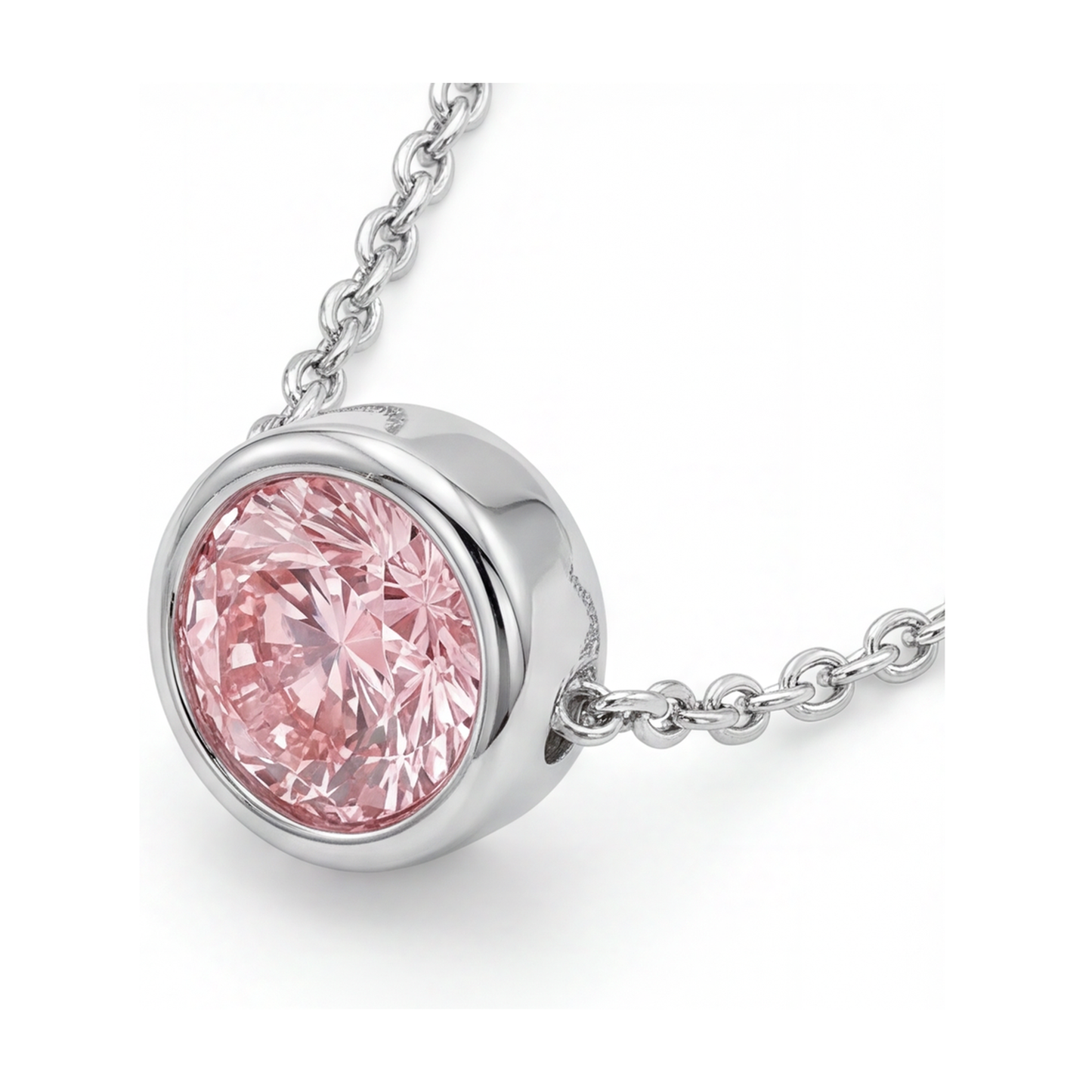 Pink Diamond Necklace 2.5 Carat Round