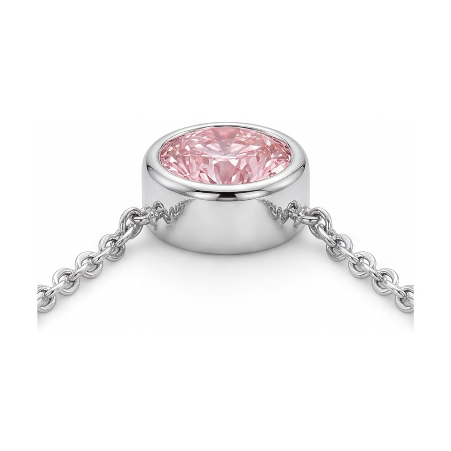 Pink Diamond Necklace 2.5 Carat Round
