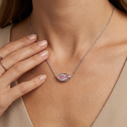 Pink Diamond Necklace 2 Carat Marquise