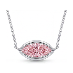 Pink Diamond Necklace 2 Carat Marquise