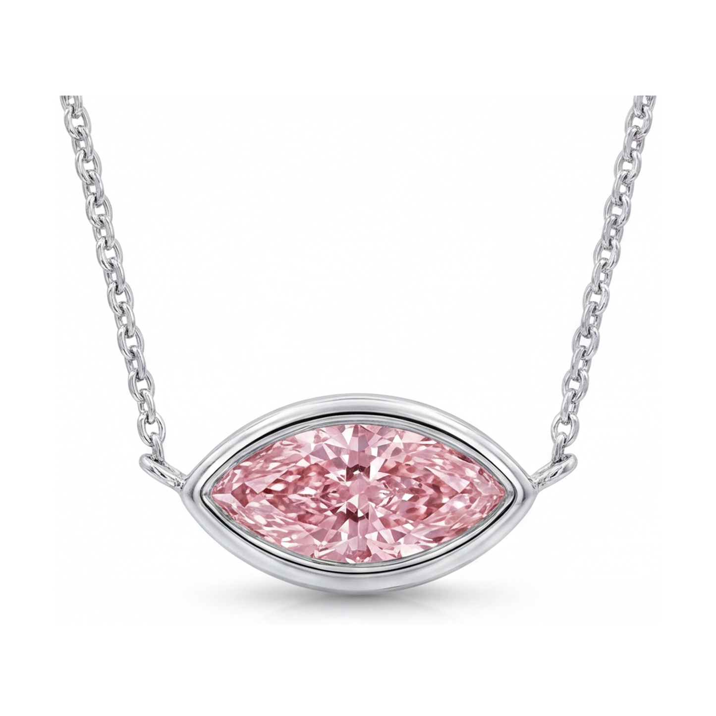 Pink Diamond Necklace 2 Carat Marquise