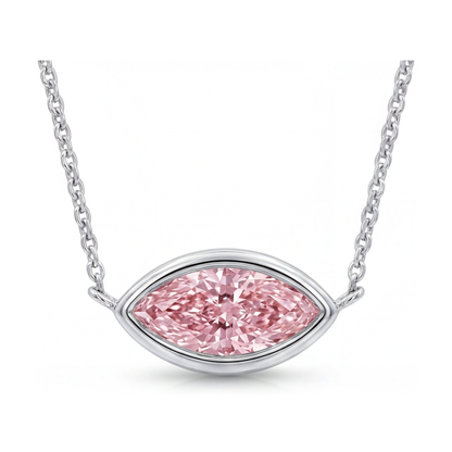 Pink Diamond Necklace 2 Carat Marquise