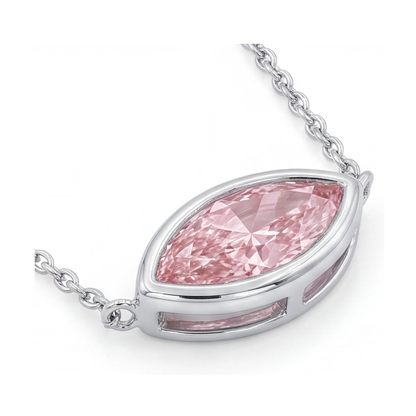 Pink Diamond Necklace 2 Carat Marquise