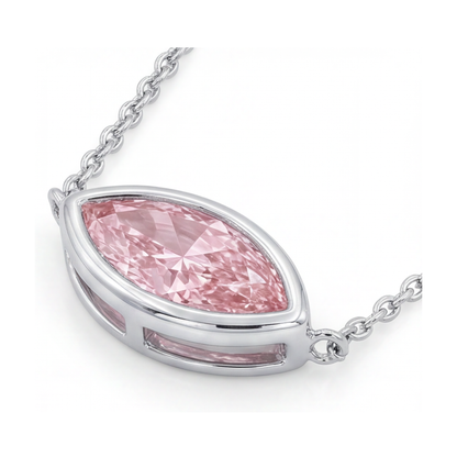 Pink Diamond Necklace 2 Carat Marquise