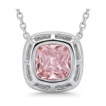 Pink Diamond Necklace 3.5 Carat Cushion