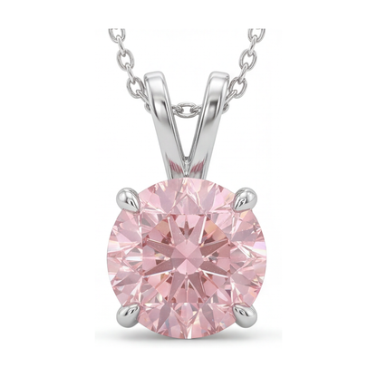 Pink Diamond Necklace 3.5 Carat Round