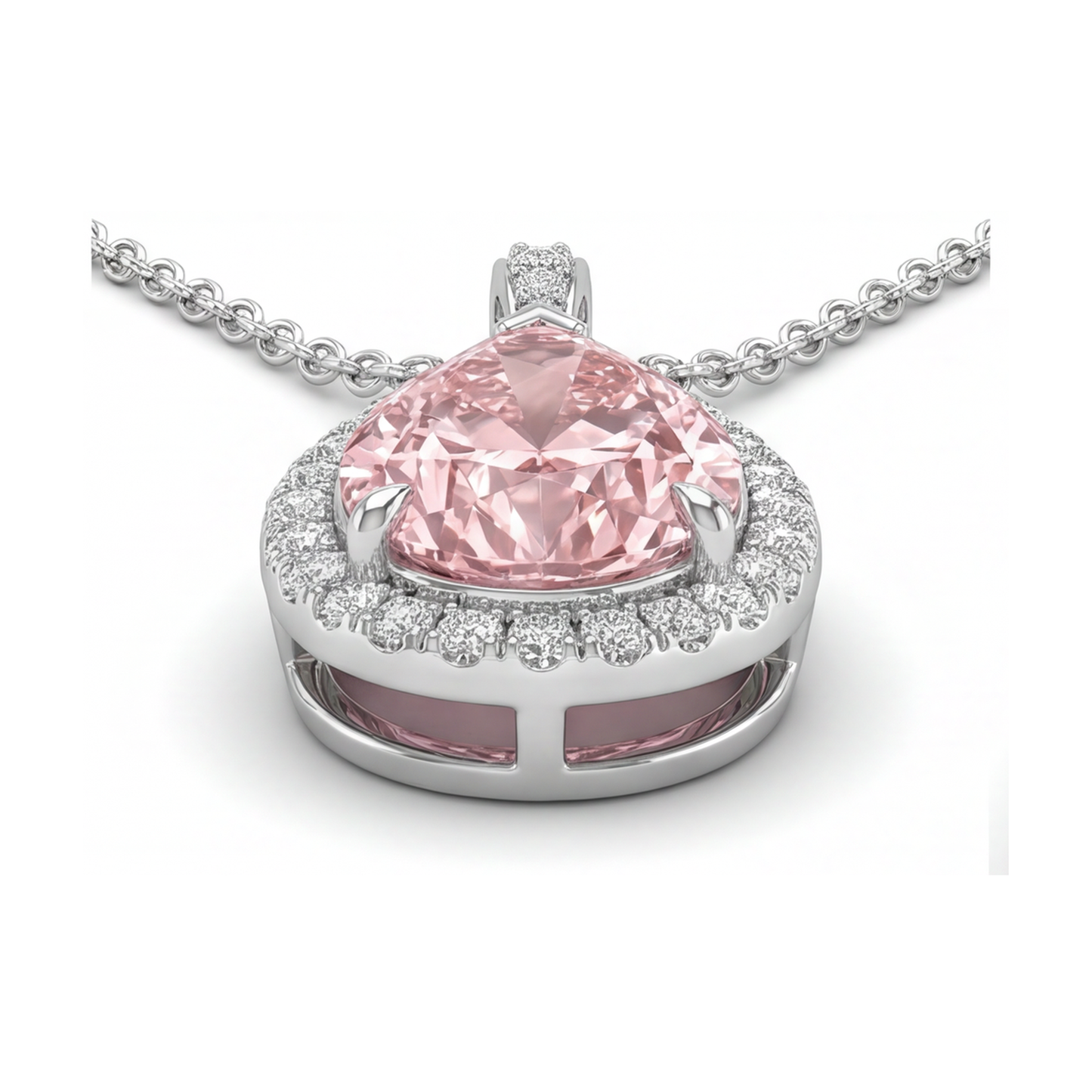 Pink Diamond Necklace 3.6 Carat Pear