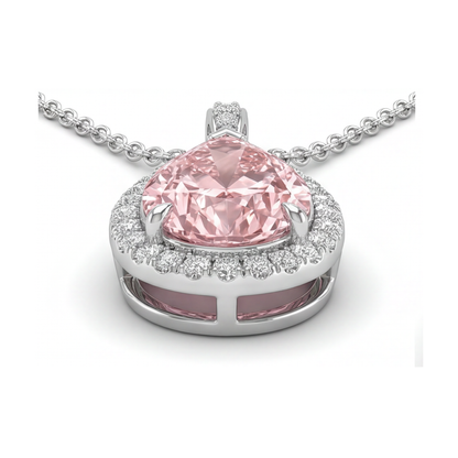 Pink Diamond Necklace 3.6 Carat Pear