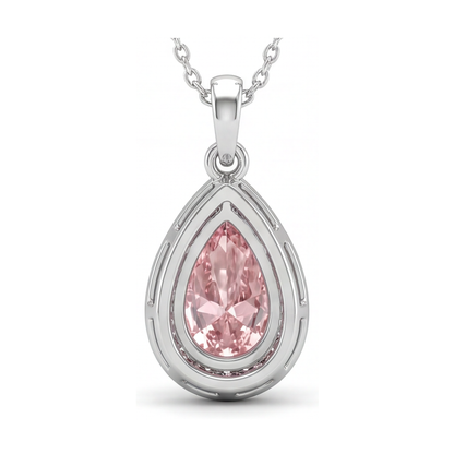 Pink Diamond Necklace 3.6 Carat Pear