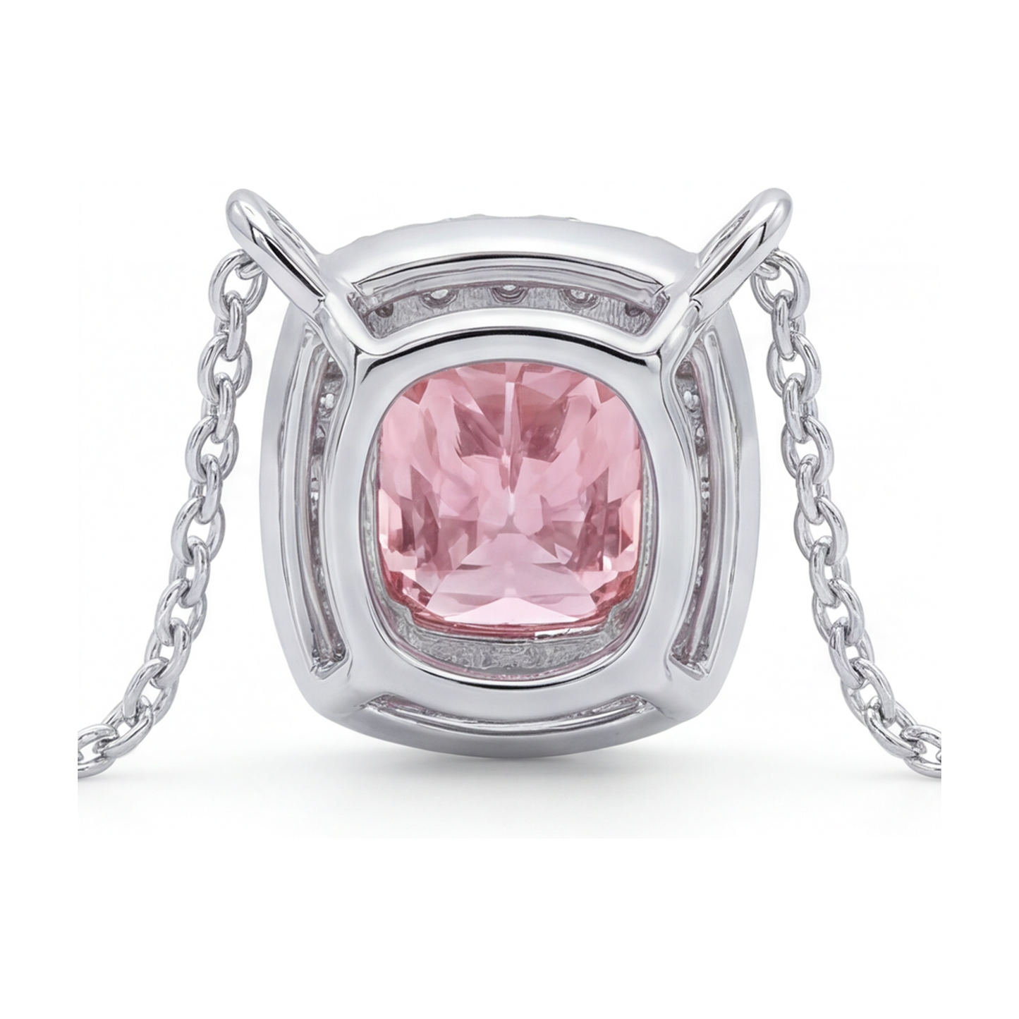 Pink Diamond Necklace 3 Carat Cushion