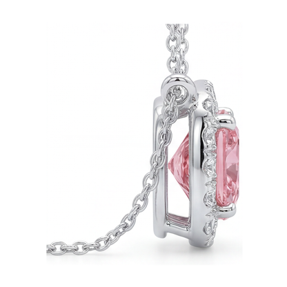 Pink Diamond Necklace 3 Carat Cushion