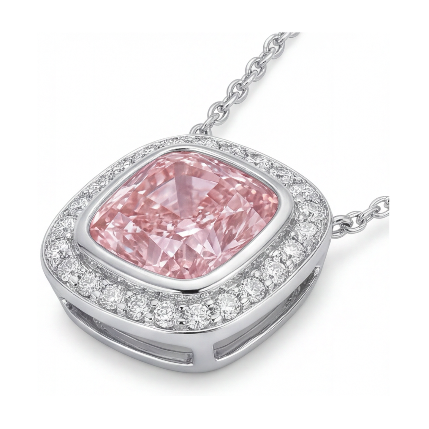 Pink Diamond Pendant 4.6 Carat Cushion