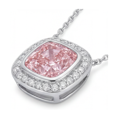 Pink Diamond Pendant 4.6 Carat Cushion