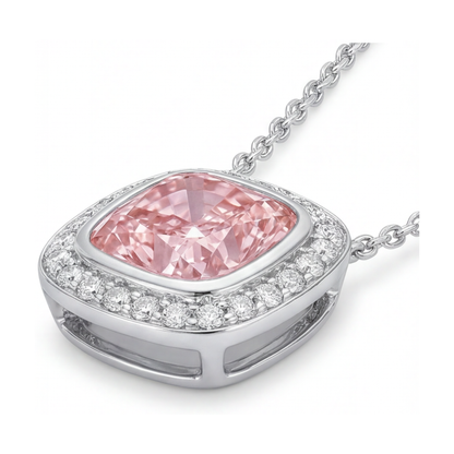 Pink Diamond Pendant 4.6 Carat Cushion
