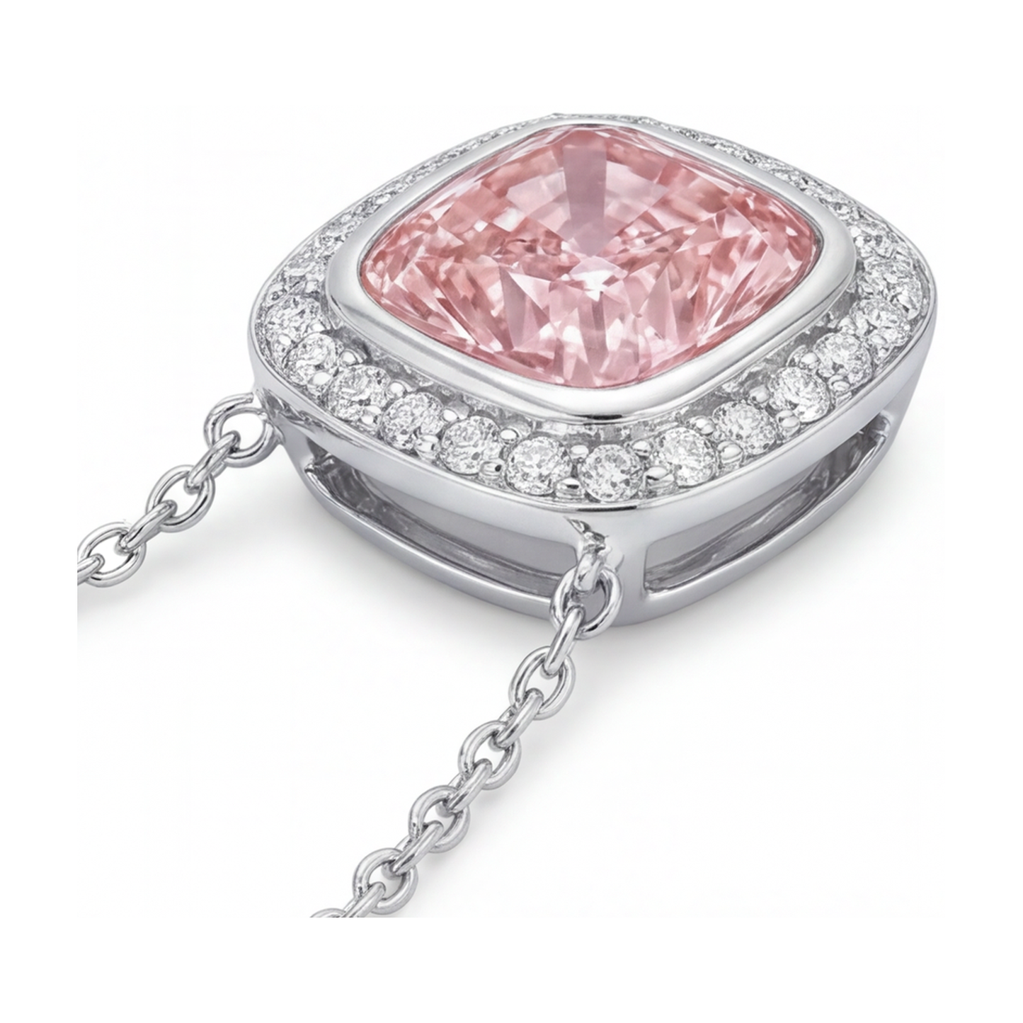 Pink Diamond Pendant 4.6 Carat Cushion