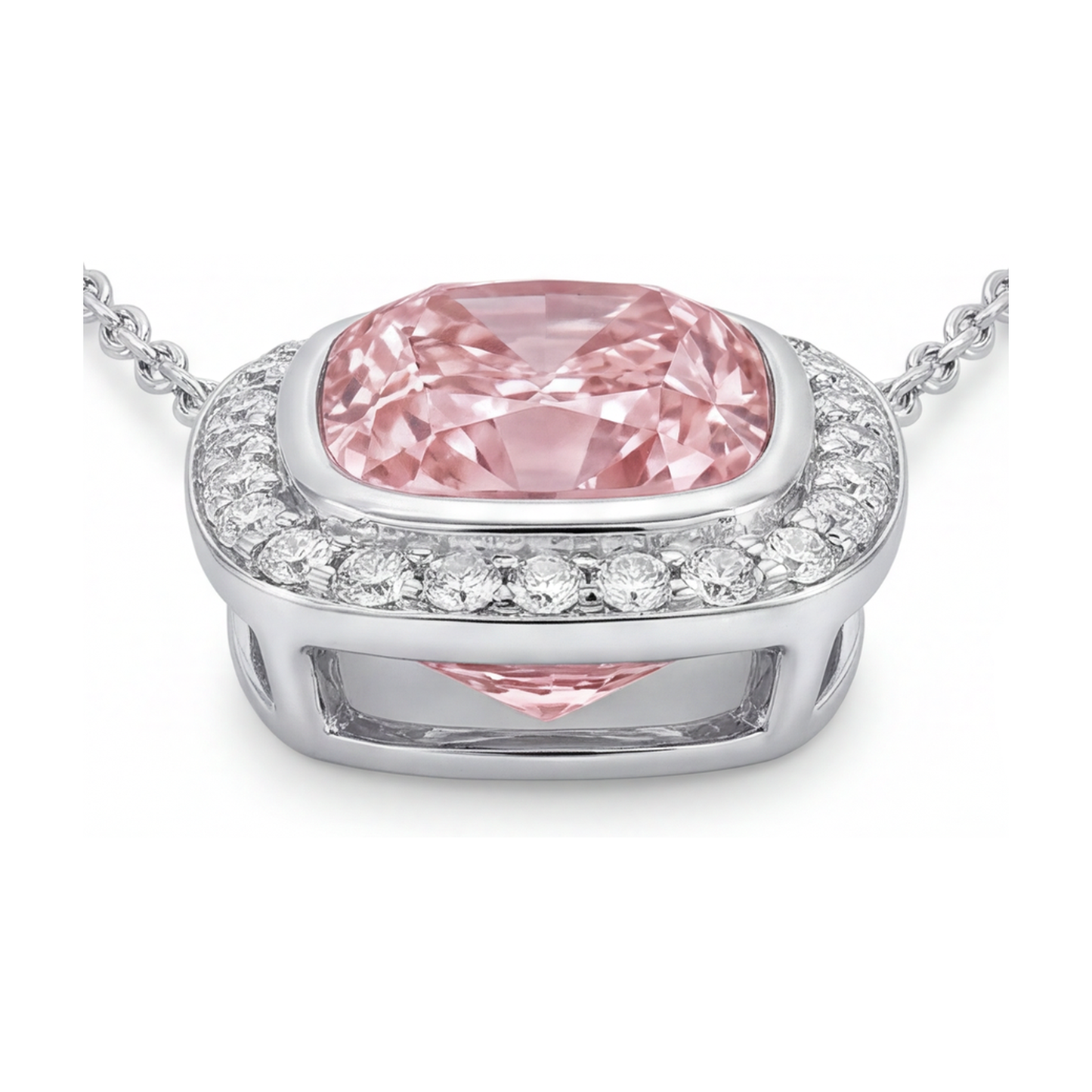 Pink Diamond Pendant 4.6 Carat Cushion