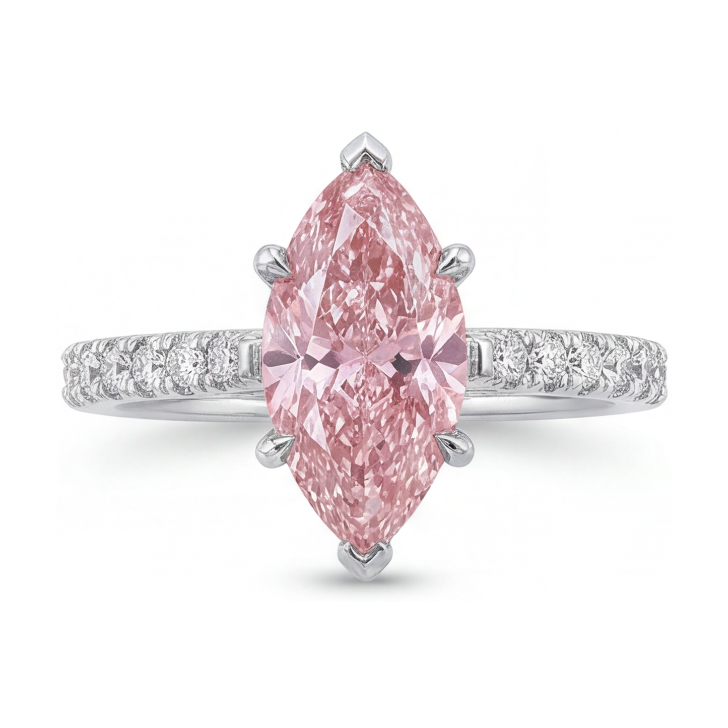Pink Diamond Ring 2.1 Carat Marquise