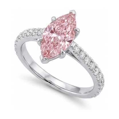 Pink Diamond Ring 2.1 Carat Marquise
