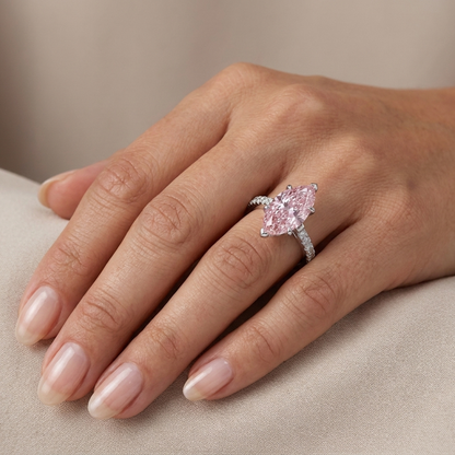 Pink Diamond Ring 2.1 Carat Marquise