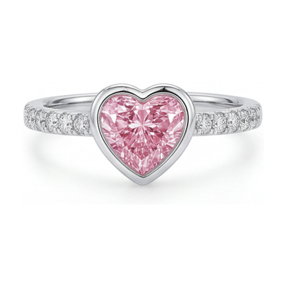 Pink Diamond Ring 2.35 Carat Heart
