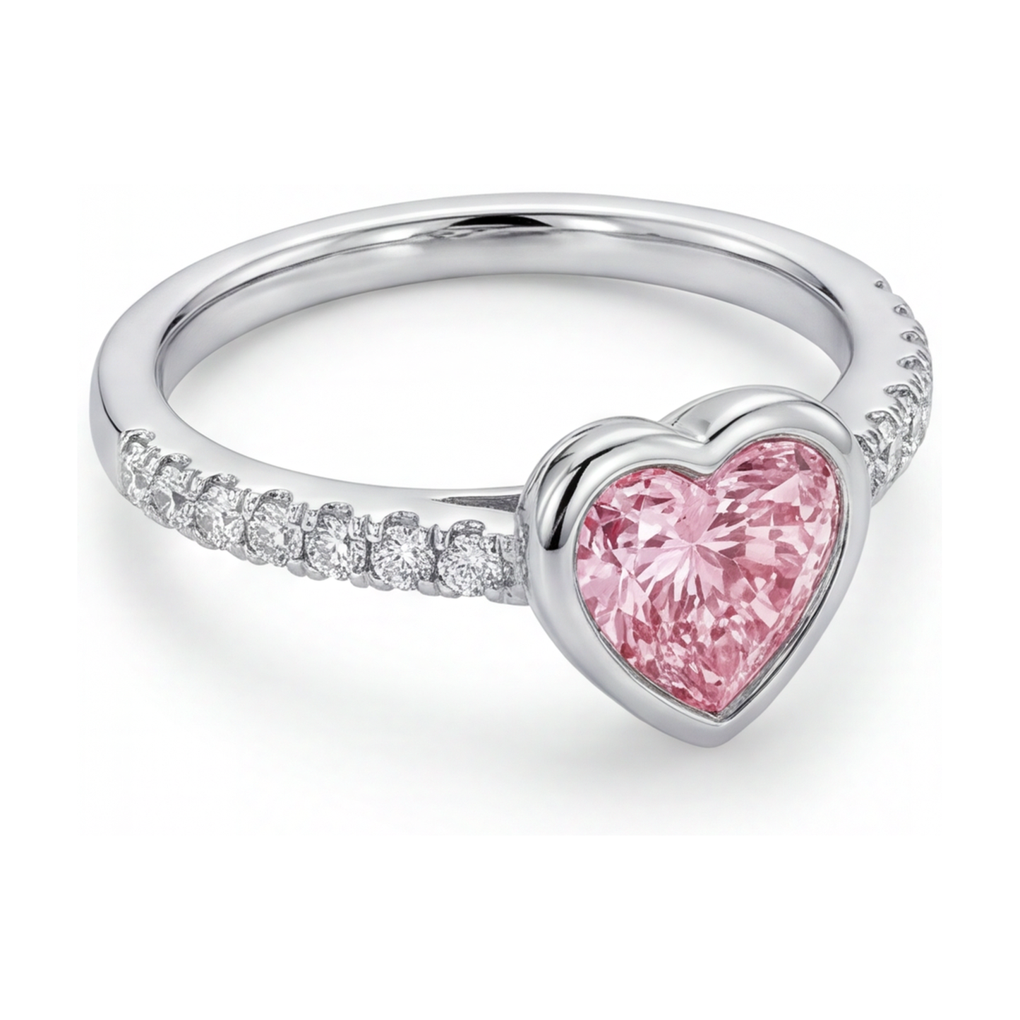 Pink Diamond Ring 2.35 Carat Heart