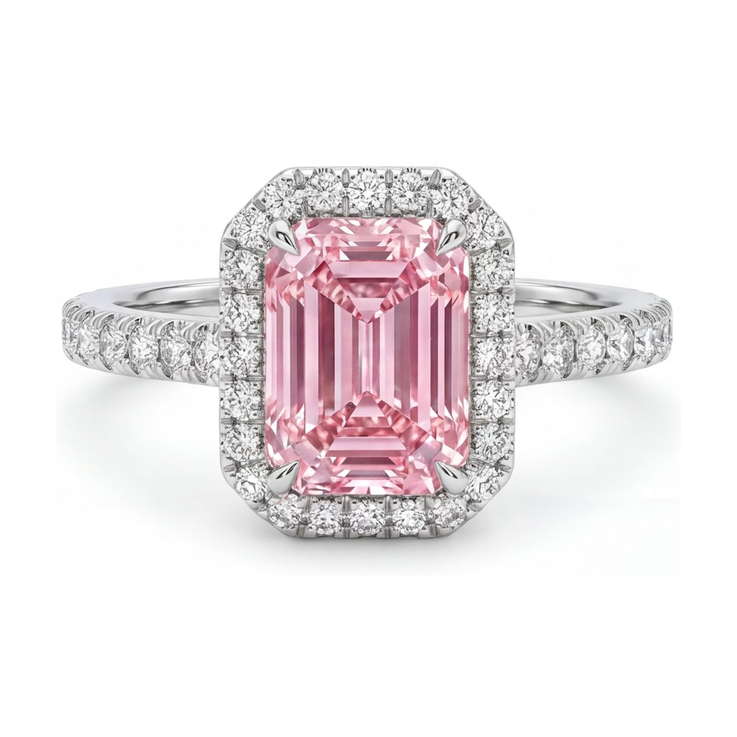 Pink Diamond Ring 2.5 Carat Emerald