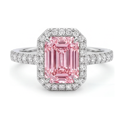 Pink Diamond Ring 2.5 Carat Emerald