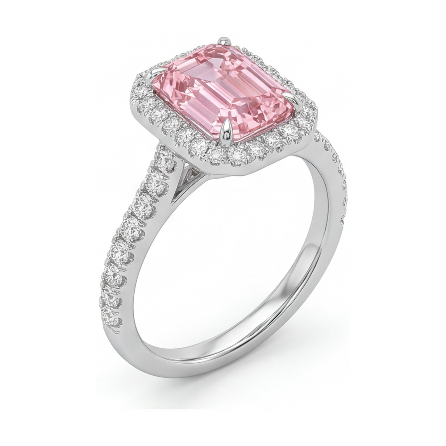 Pink Diamond Ring 2.5 Carat Emerald