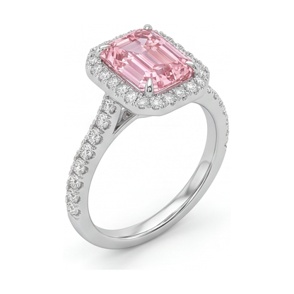 Pink Diamond Ring 2.5 Carat Emerald