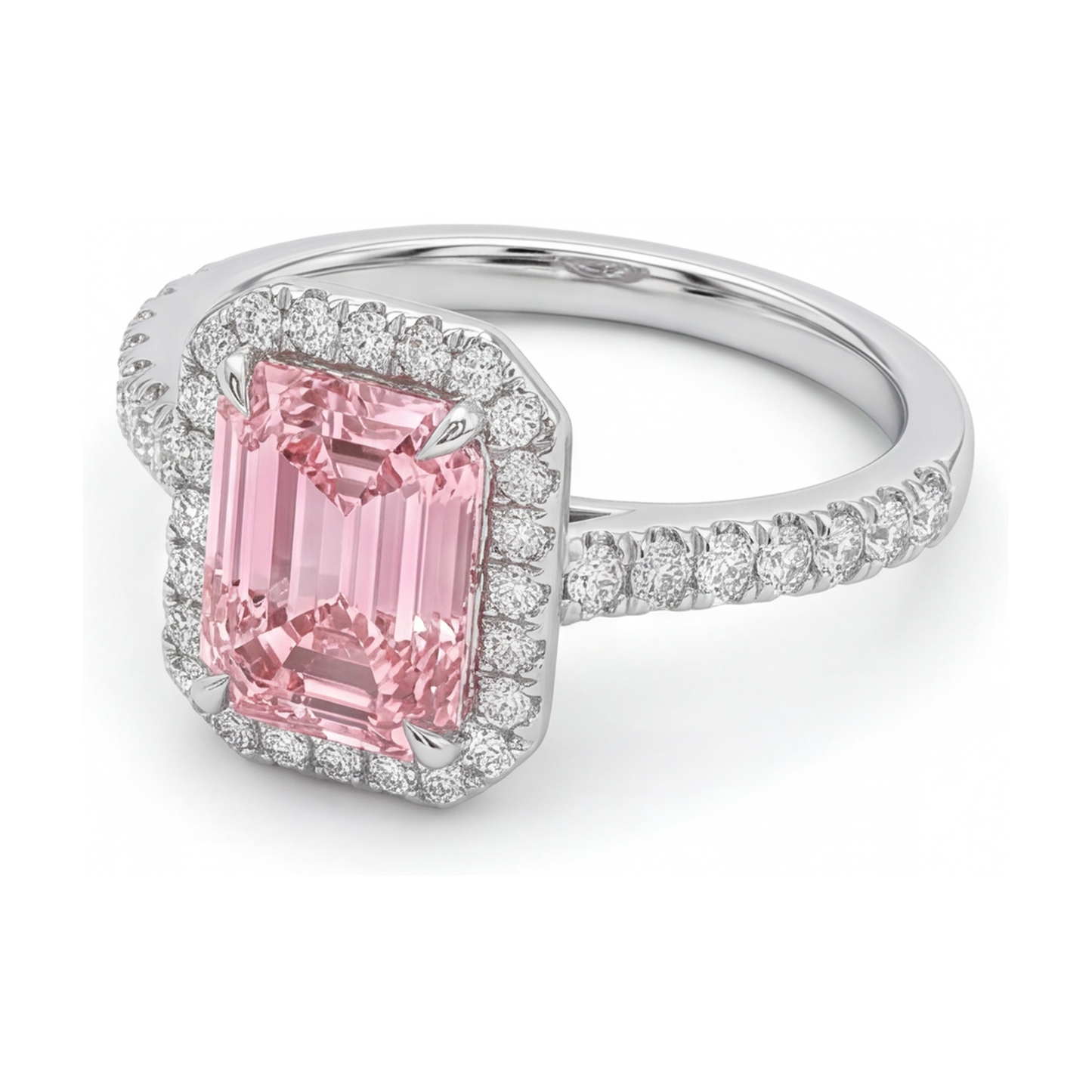 Pink Diamond Ring 2.5 Carat Emerald