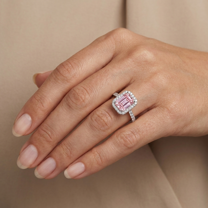 Pink Diamond Ring 2.5 Carat Emerald